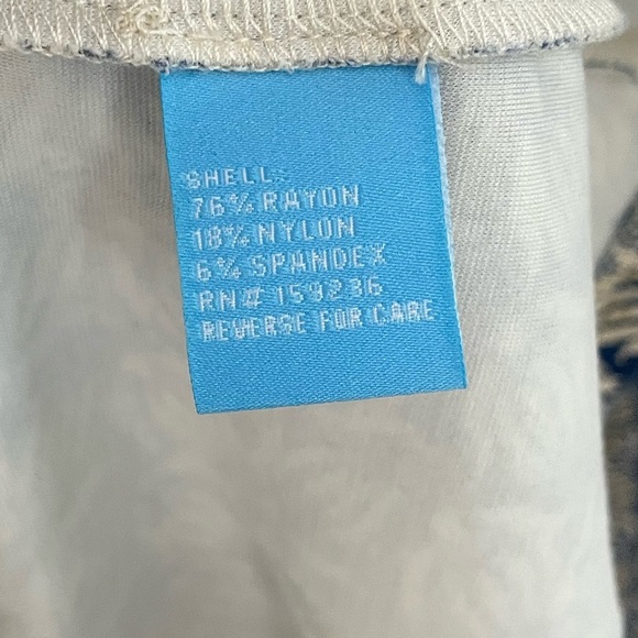 J. McLaughlin Blue Print 3/4 Sleeve Ponte Knit Tie Dress Medium Office Work G51 - Picture 6 of 8